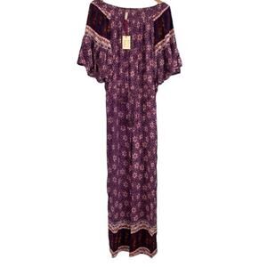 NWT Raga Antropologie Romper Women's Size XS Off The Shoulder Purple Pink NEW
